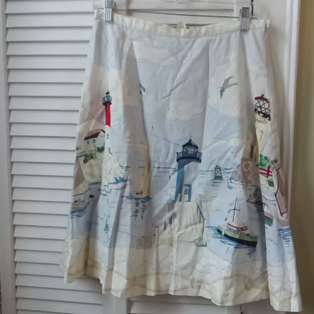 J. Crew | beaded nautical skirt